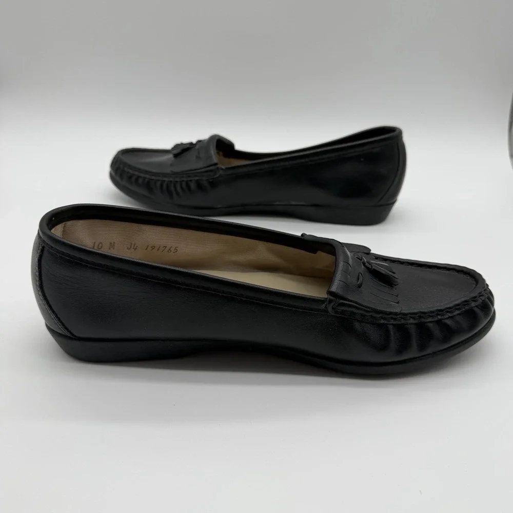 SAS Women's Leather Tassel Kiltie Loafers Tripad Comfort Shoes Ortho Black 10